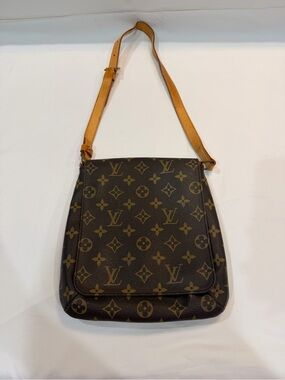 Louis Vuitton Monogram Crossbody Bag - Dark Brown with Vachetta Strap